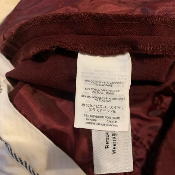J. Crew Teddie Pants in Maroon - Size 6 - Picture 11 of 13